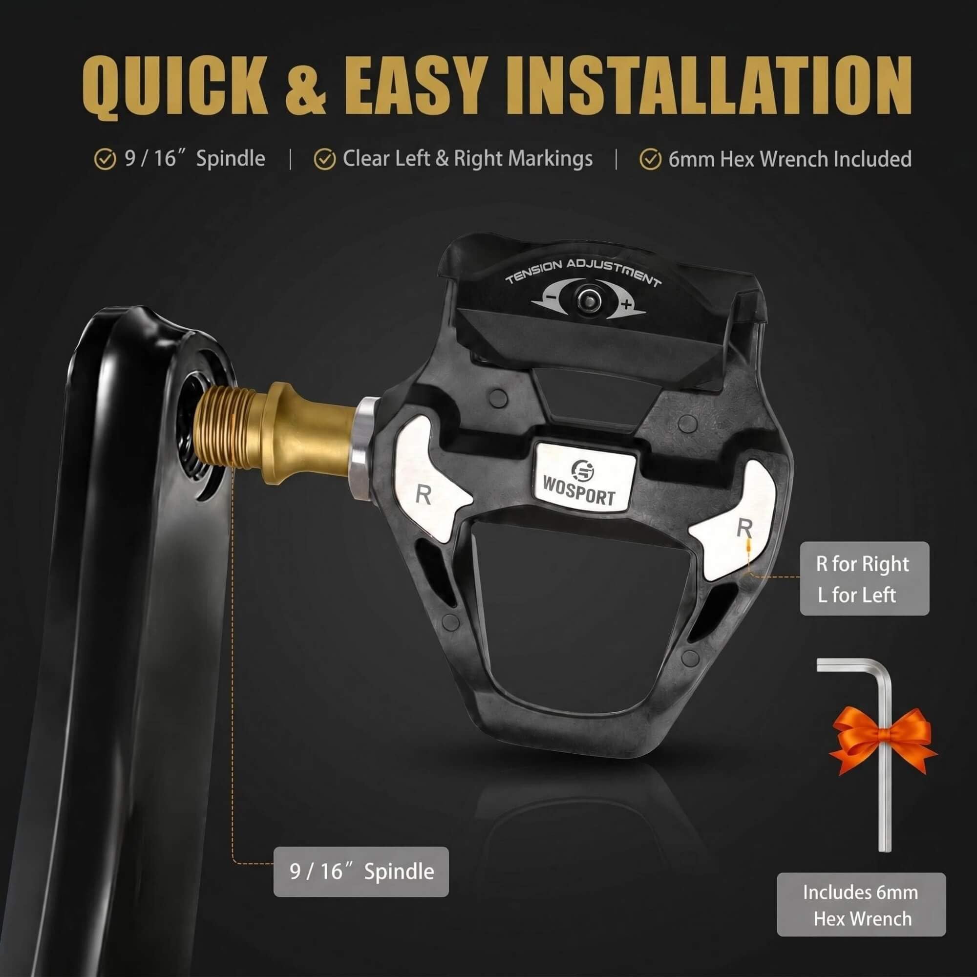 Amazon.com : WOWSPORT Carbon Fiber SPD-SL W8000 Road Bike Pedals