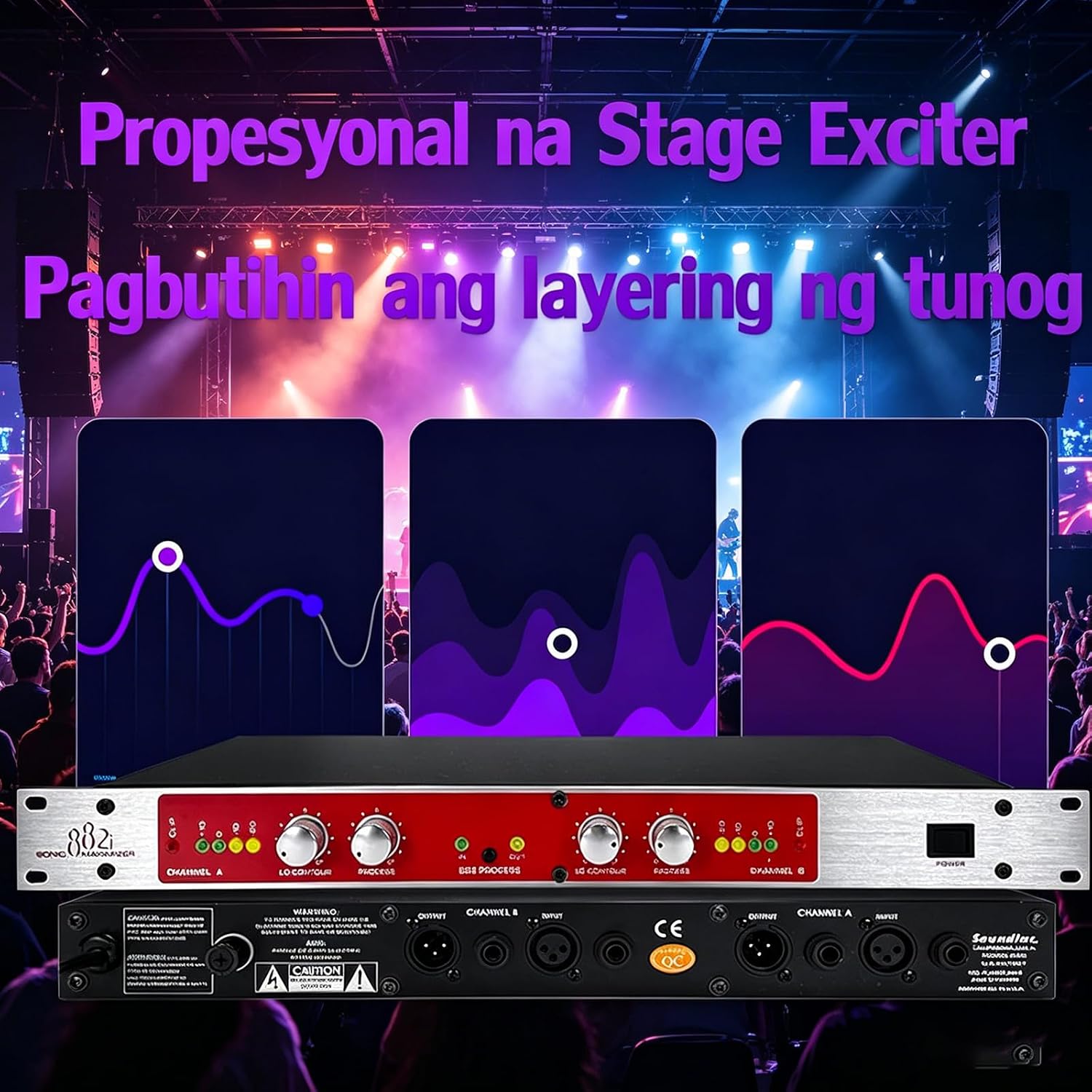 Professional Audio Processor, 882I Autotune Vocal Processor with Treble/Bass Frequency Adjustment, for House Karaoke, Performance