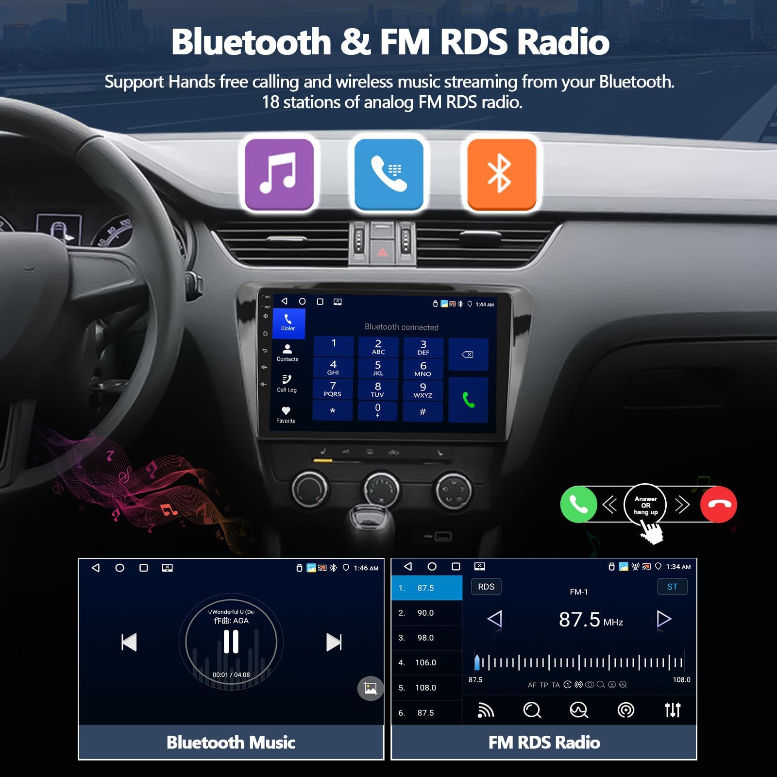 Radio samochodowe 4G 64G do S-Koda Octavia Mk3 2013-2018, Android 15 stereo samochód z samochodem CarPlay, radio z ekranem dotykowym 10", Bluetooth 5.0, GPS, WiFi, 32 EQ, FM/RDS, kamera, K4 PRO