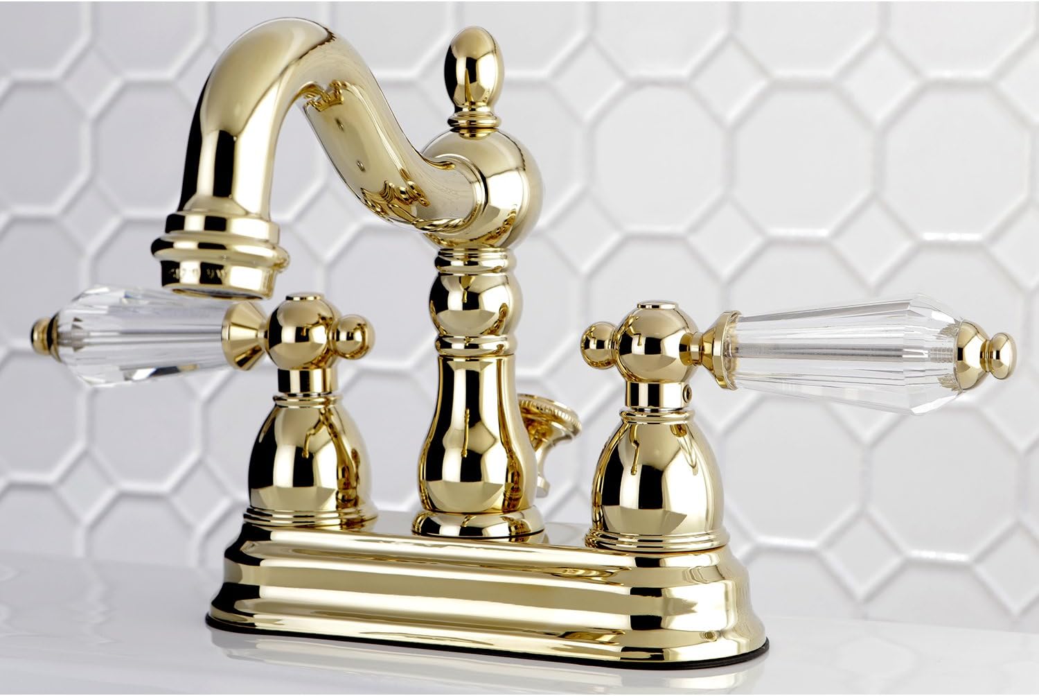 Kingston Brass KS1602WLL 4 in. Centerset Bathroom Faucet, Polished Brass