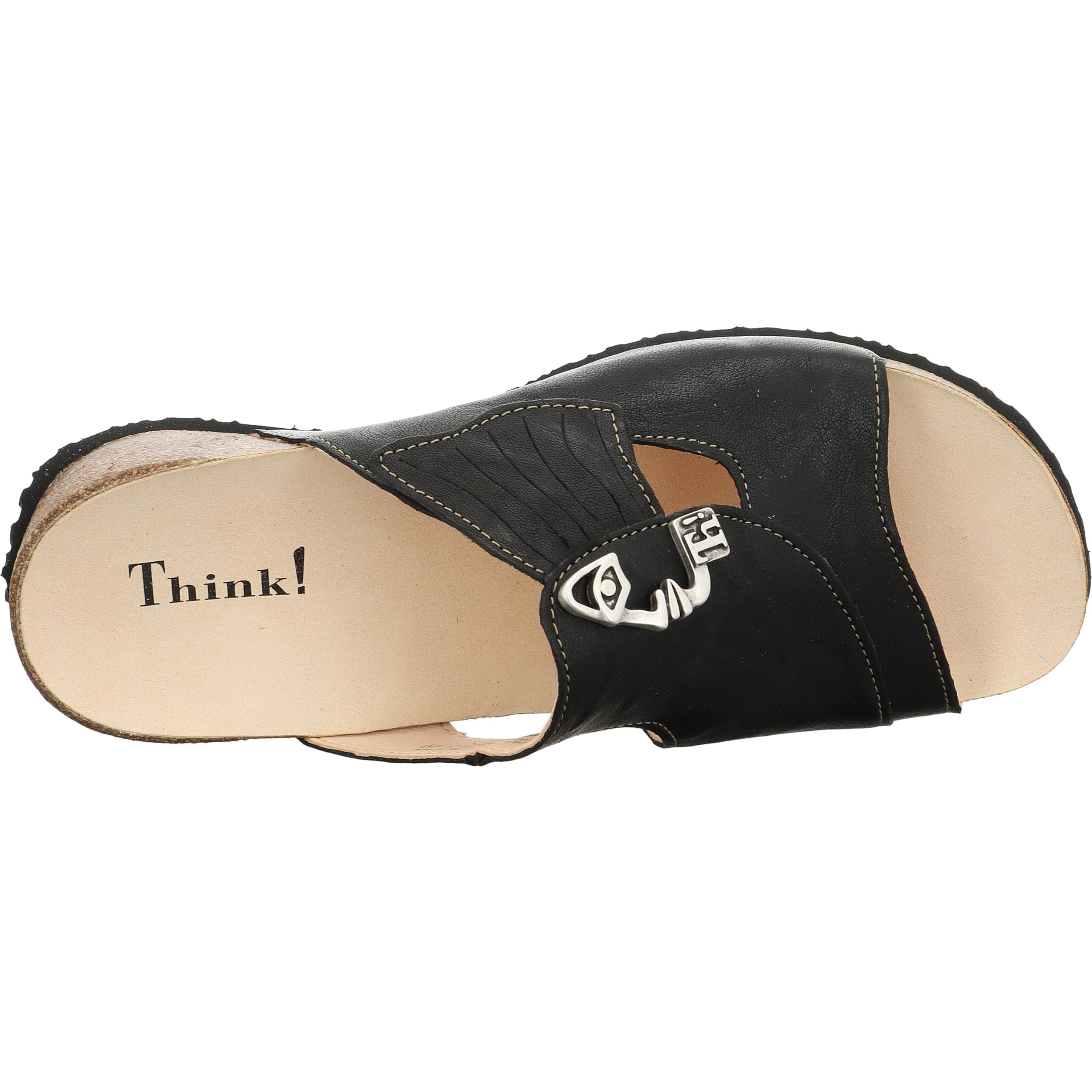 Think! Damen Mizzi chromfrei gegerbte nachhaltige Pantolette, SCHWARZ/Kombi 0010 – Ansicht 5