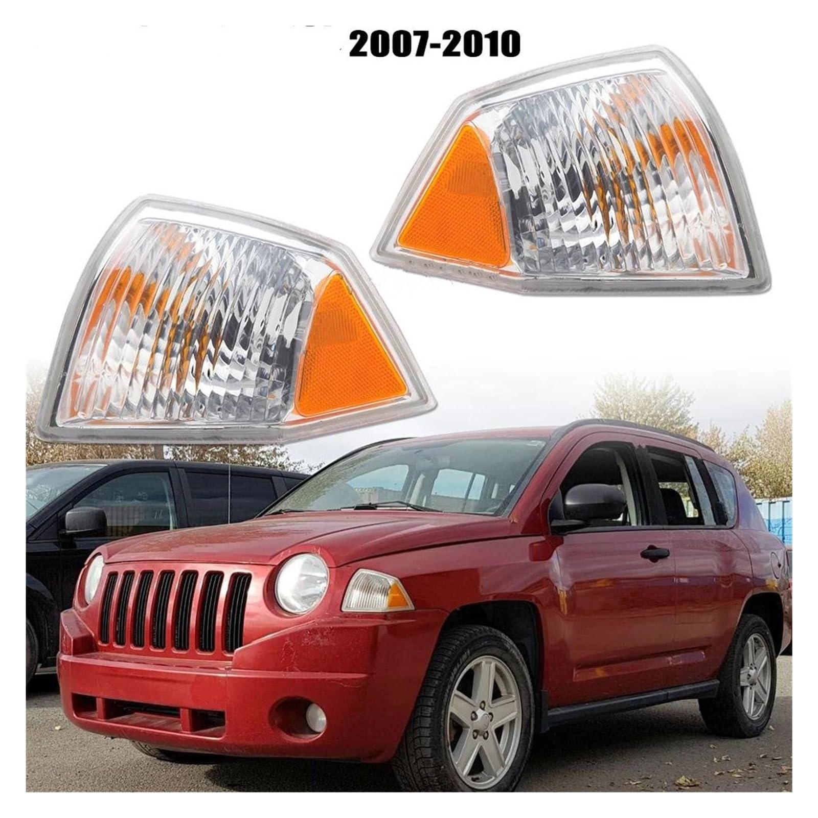 Faro Anteriore Per Jeep Per Compass 2007-2010 Luce D'angolo Faro Fari Lampada D'angolo Indicatore Direzione Indicatore Laterale Luce Parcheggio Luce Svolta Fari(Left side)