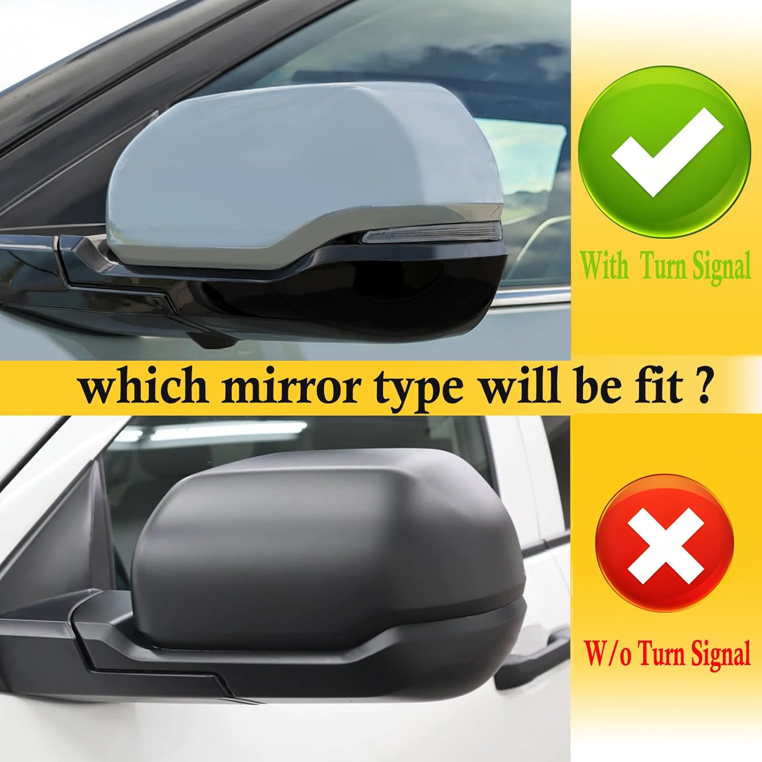 Gloss Black Side Mirror Cover Cap Fits For 2022 2023 2024 2025 Toyota Tundra With Turn Signal Replace 87915-0C100-C0 87945-0C100-C0