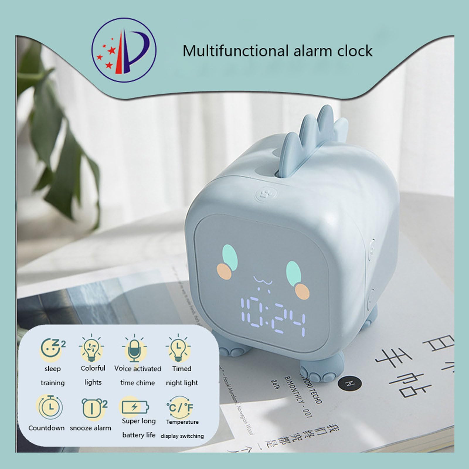 Despertador, Fecha, Brillo automático, Volumen Ajustable, 12/24 h
