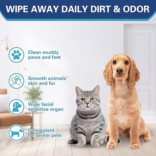 Miniatura 5 de Dogcator Toallitas desodorizantes para perros, toallitas de baño para gatos, toallitas de limpieza hipoalergénicas para mascotas  Toallitas