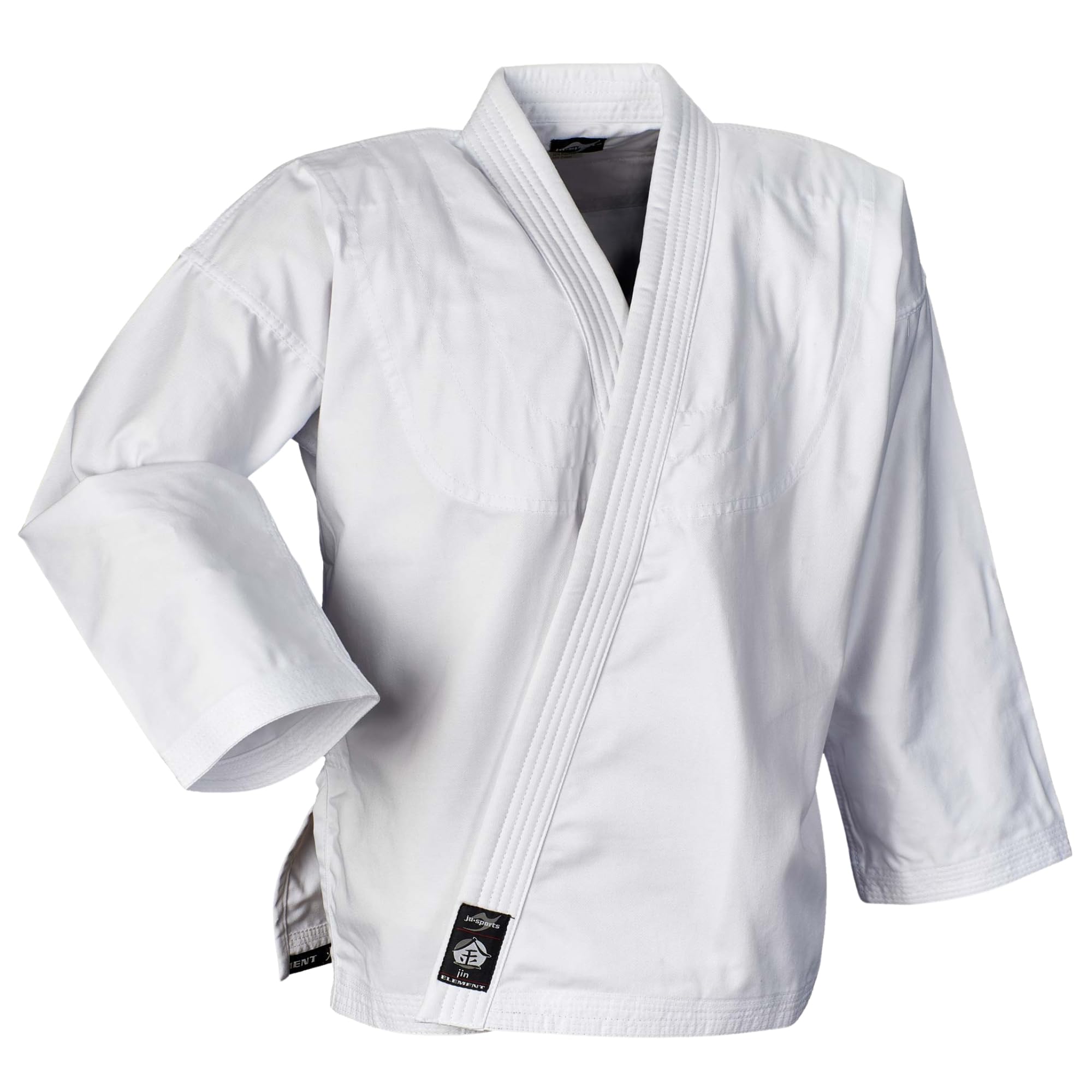 Ju-Sports Element Jacke Weiß wide cut I Judoanzug Jacke Kinder & für Erwachsene I Judogi Jacke aus langlebigem Mischgewebe I Doppelt verstärkter Schulter- & Brustbereich