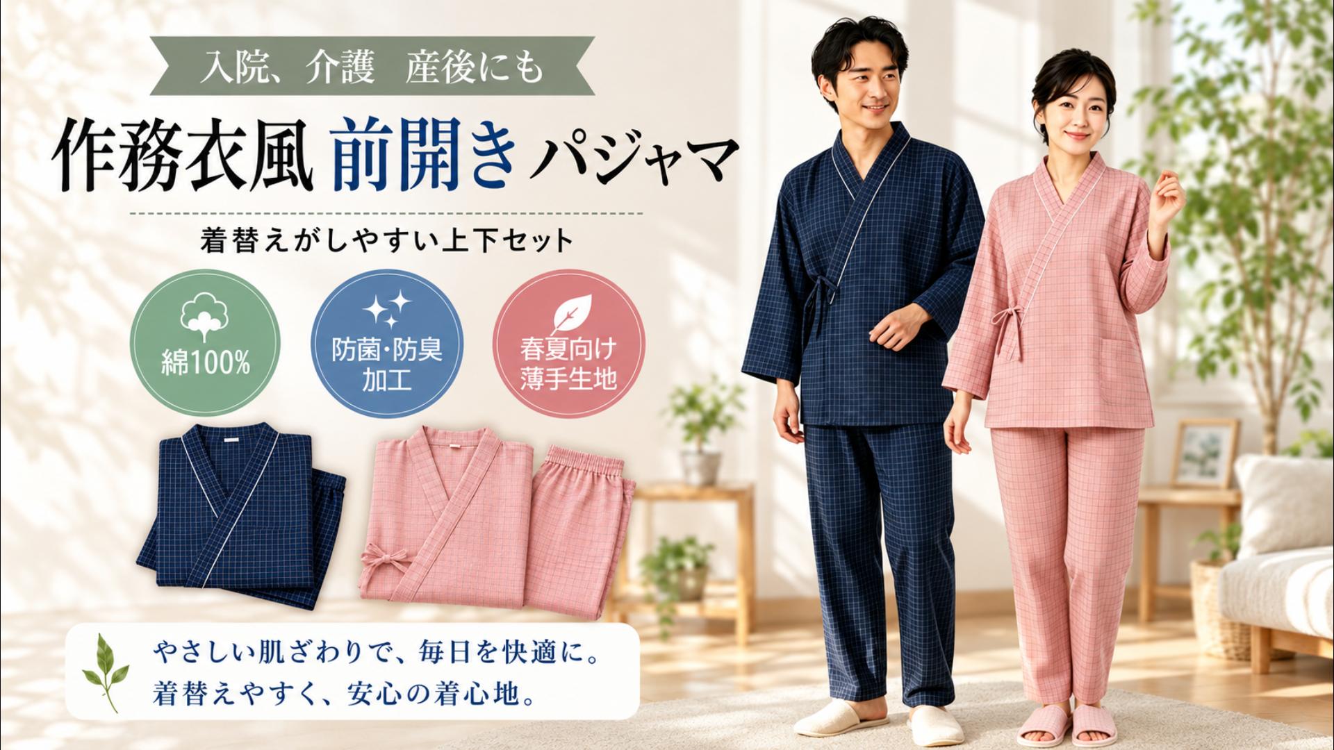 浴衣リメイク　セットアップ　34 反物　ルームウェア　お部屋着　上下セット　本染 Amazon | [DuoRui] 介護服 作務衣風パジャマ 上下セット 綿100% 前開き