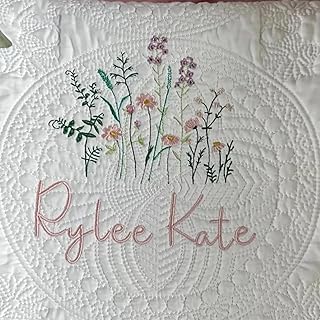 Wildflower Nursery Baby Quilt Embroidered Heirloom Baby Shower Gift - Buy now