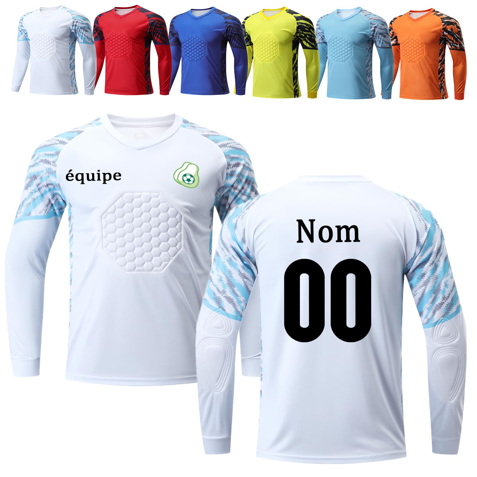 Maillot de Gardien de But Personnalisé avec Votre Nom Numéro de Logo D'équipe Maillot Gardien de But Homme, Femme et Enfant