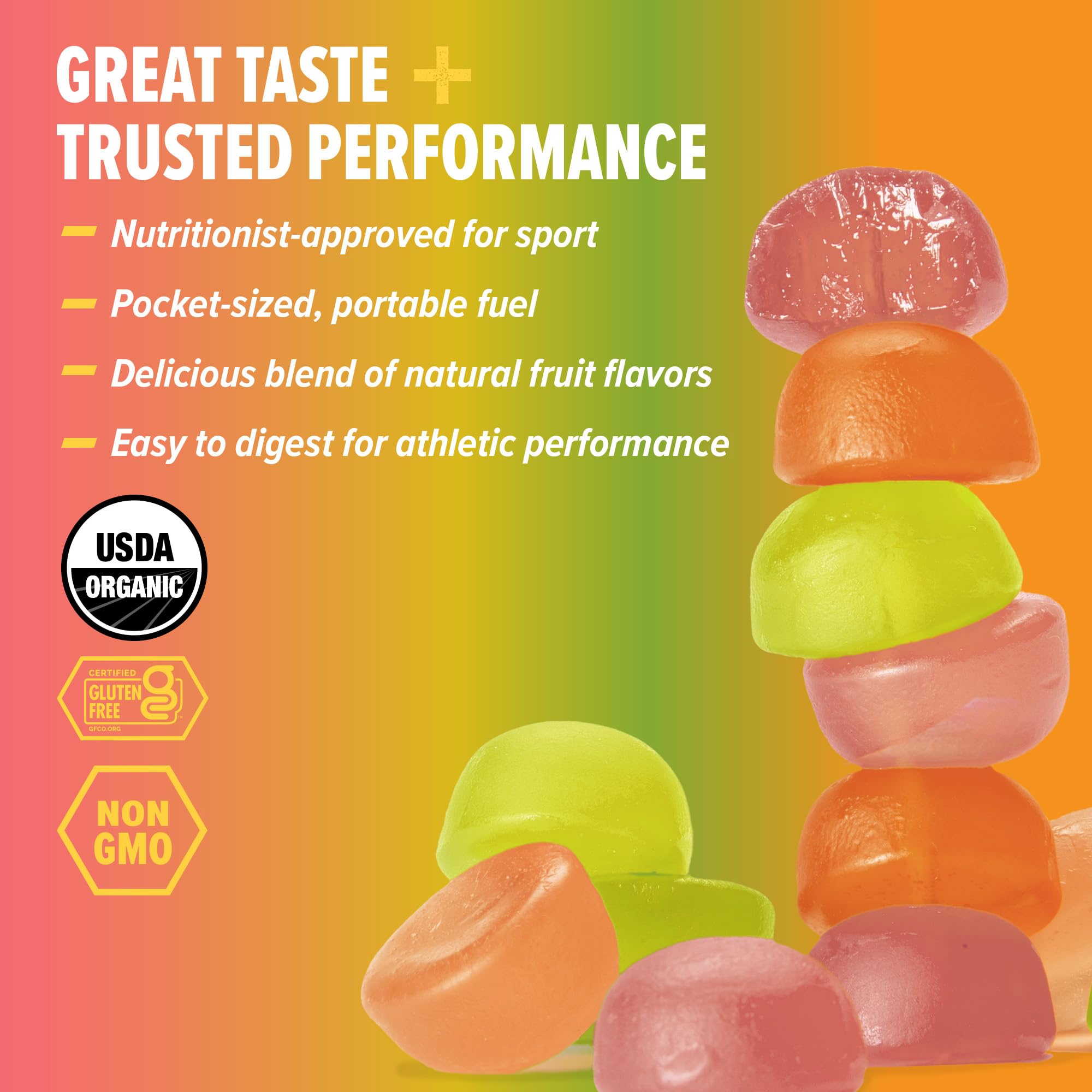 Honey Stinger Organic Citrus Splash Energy Chews, Gluten Free & Caffeine Free, for Exercise, Running and Performance, Sports Nutrition for Home & Gym, Pre and Mid Workout, 21.6 Ounces (Pack of 12) — Amazon image 2