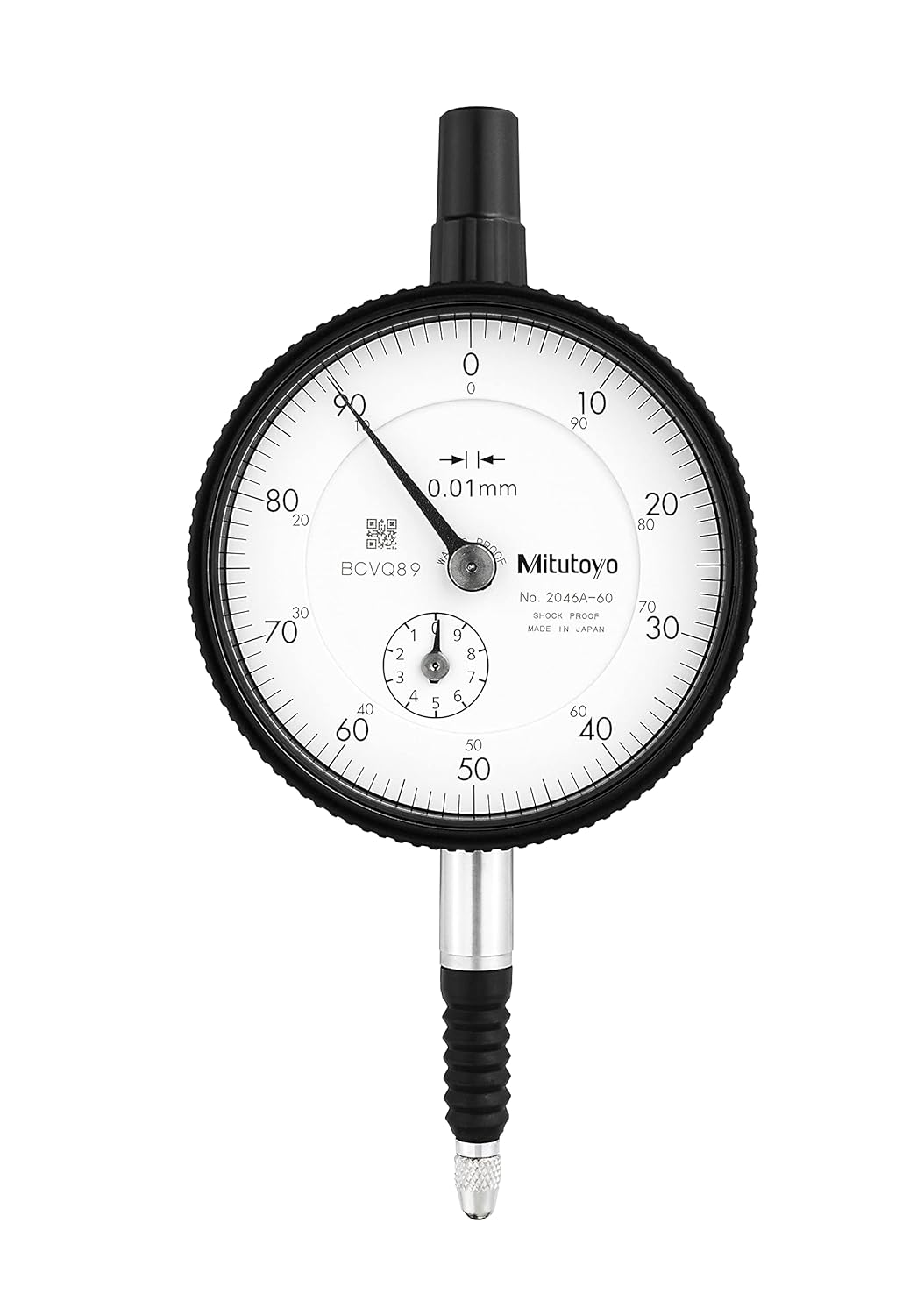 Mitutoyo 2046A-60 Dial Indicator DG 0.01 Grad, 0-10mm Range