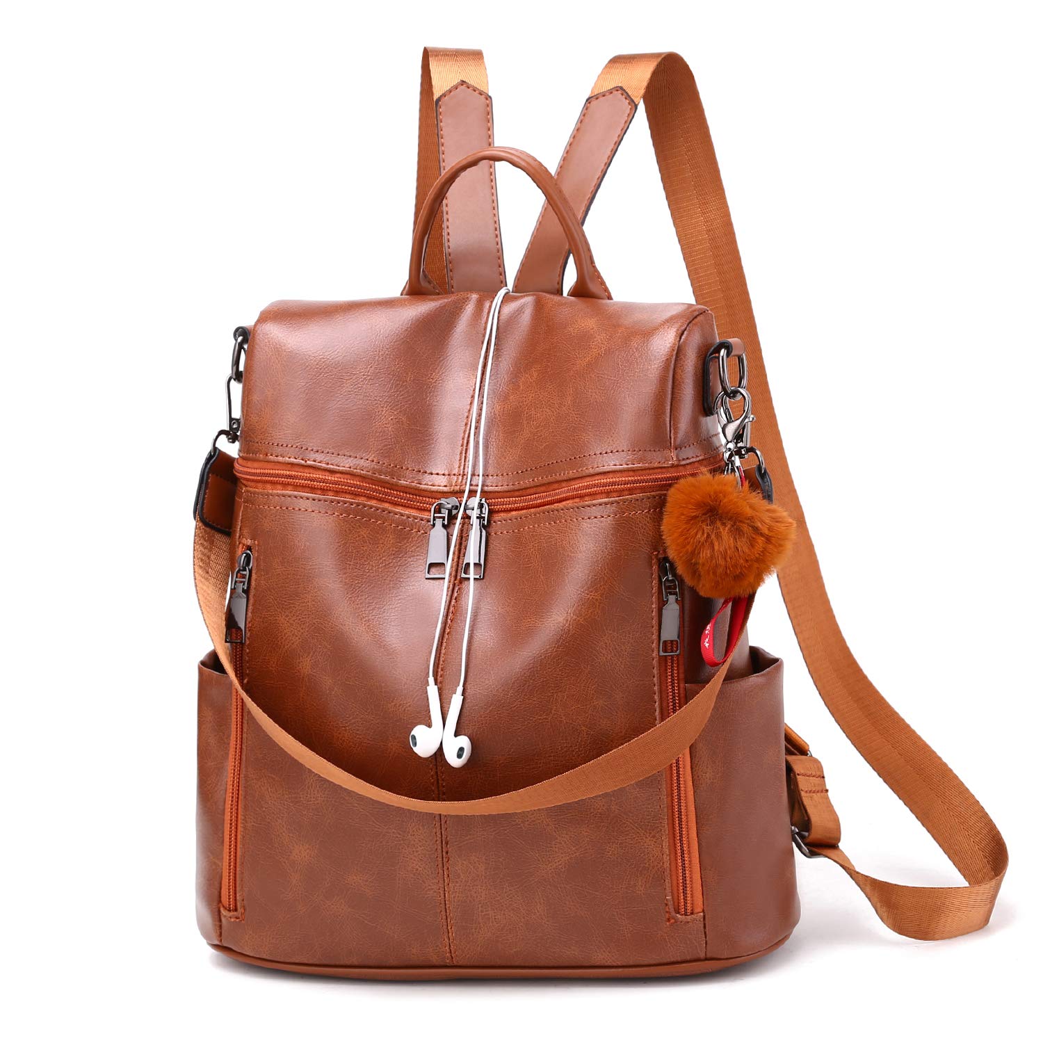 designer leather backpack purse