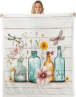 Vista 12 de Colorful Butterfly Fleece Flannel Blanket,Rustic Tree Butterflies Bed Sofa Couch Blanket,50"x60",Retro Blue Tie Dye Fuzzy Soft Fleece Throw Blankets