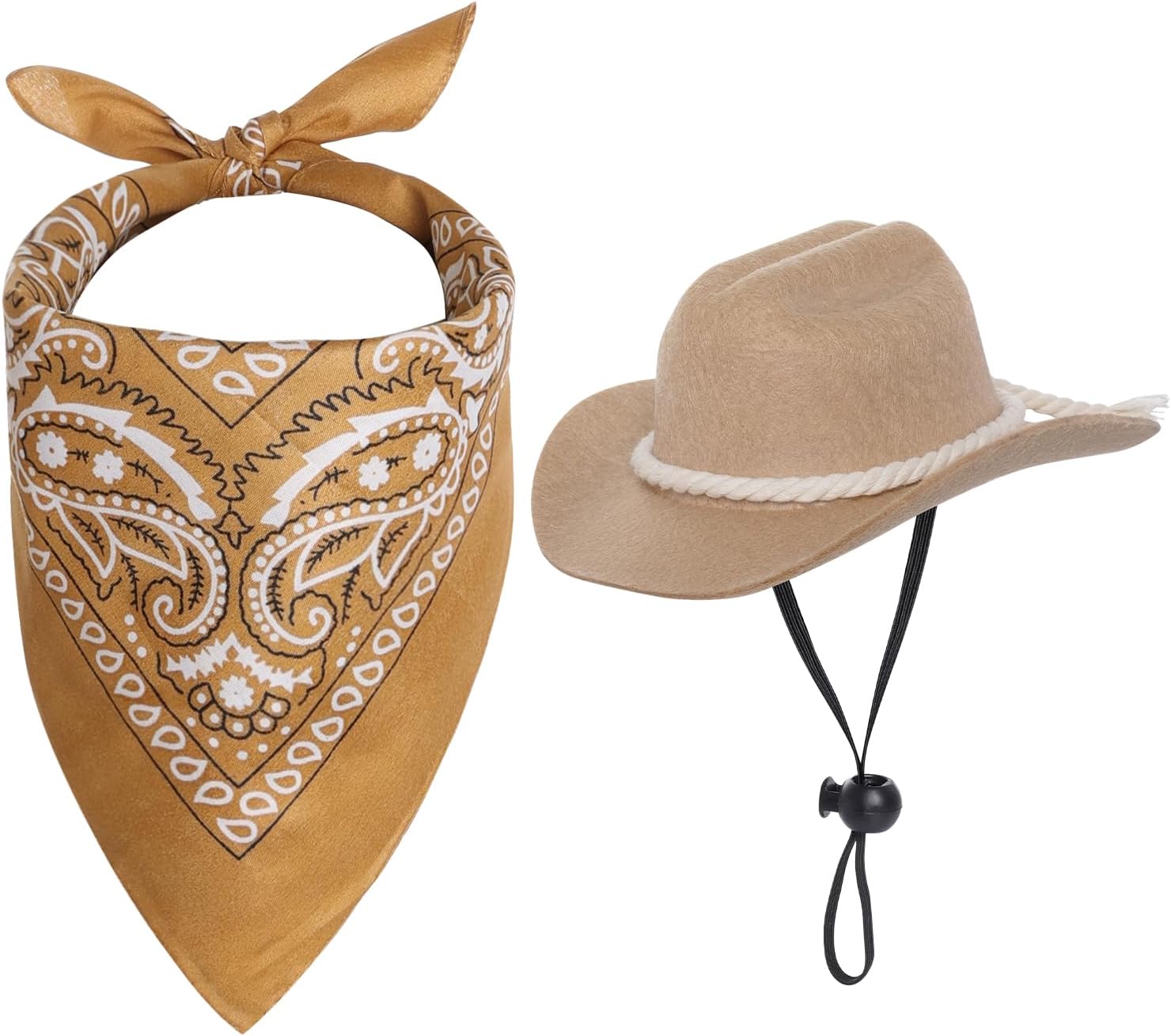 Sombrero de Vaquero con Pañuelo Disfraz Halloween para Perro Gato