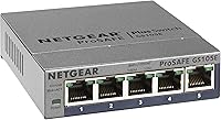 Vista 1 de NETGEAR - Conmutador Smart Managed Easy de 5 puertos Gigabit Ethernet (GS105Ev2) - Administrado, montaje en escritorio o pared, y protección