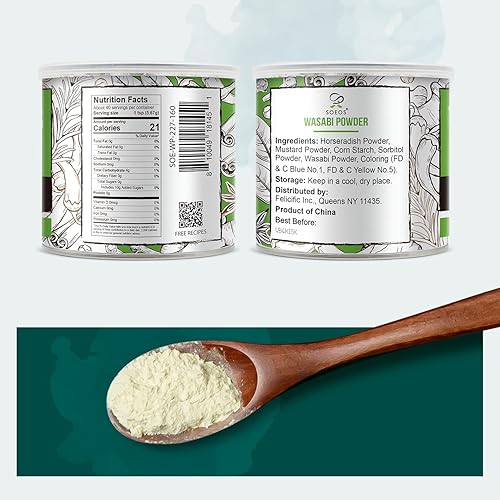 Miniatura 8 de Soeos Wasabi en polvo de 8 oz (227 g), polvo de wasabi premium para sushi y sashimi