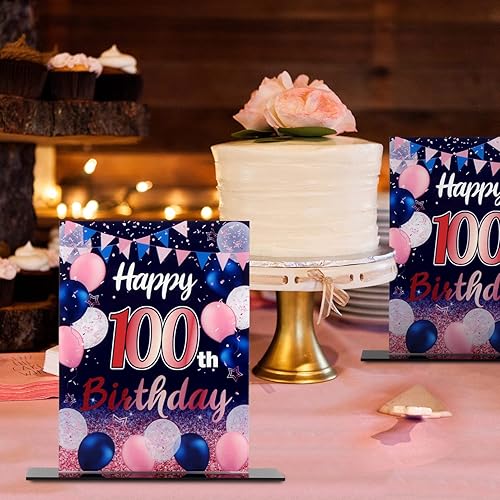 Miniatura 90 de LINGTEER Happy 11th Birthday Decorations, 2Pcs Black&Gold Stand Print Acrylic Table Centerpieces Backdrop Board- Cheers to 11 Years Old Fun Birthday