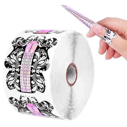 DouborQ 500 piezas de formas de uñas acrílicas, puntas de extensión de uñas, formas de uñas para uñas acrílicas, uñas de gel UV, calcomanías de guía