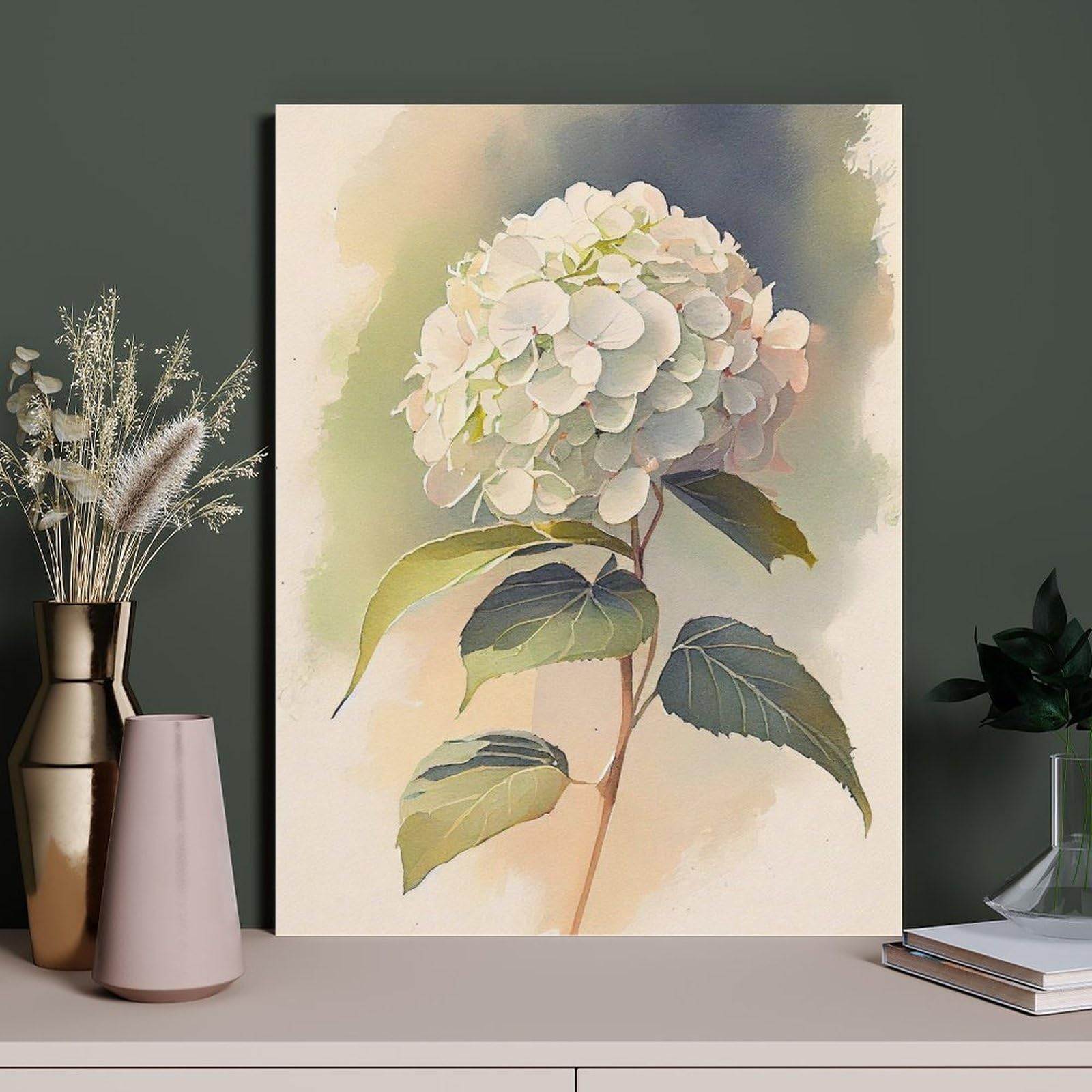 Amazon.co.jp: 絵画 大きな白い花インテリア 絵画 リアルな水彩風