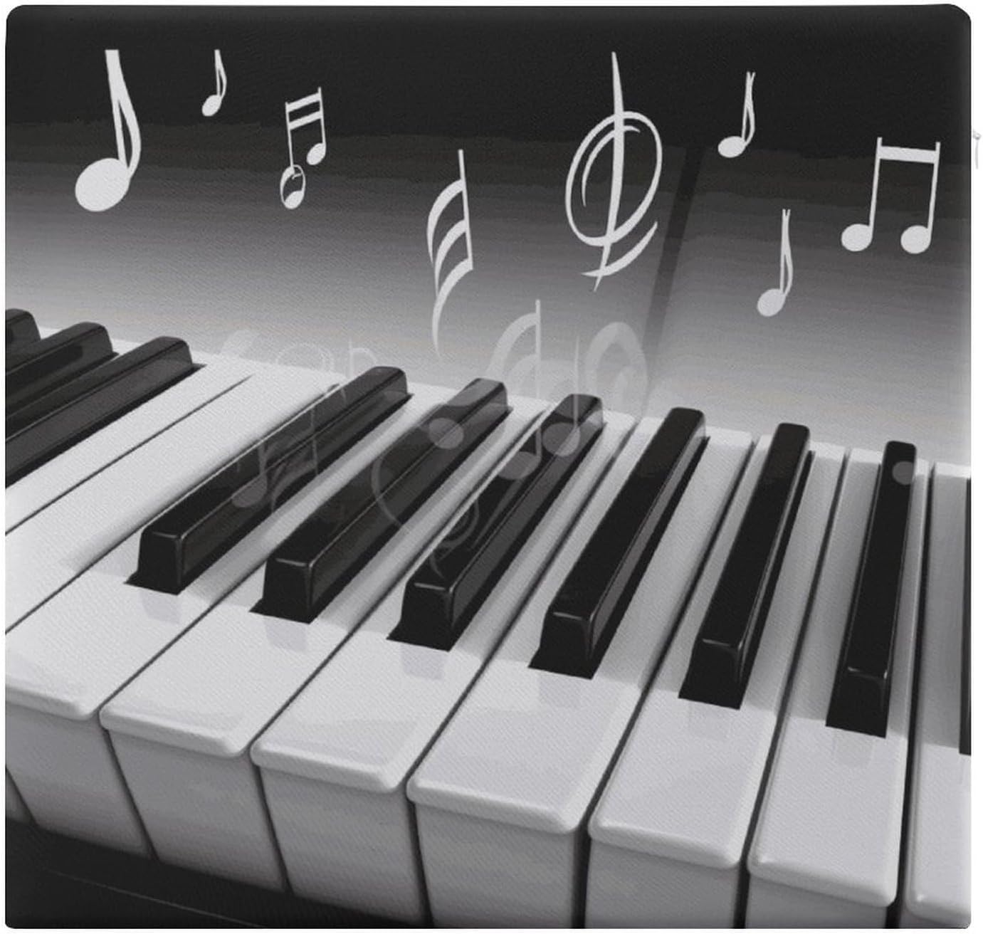 Square Piano Music Symbol Chair Cushion Soft Breathable Meditation Floor Pillow Thickened Memory Foam Chairs Cushions Non-Slip Dining Chair Seat Cushion 15 X 13.8Inches