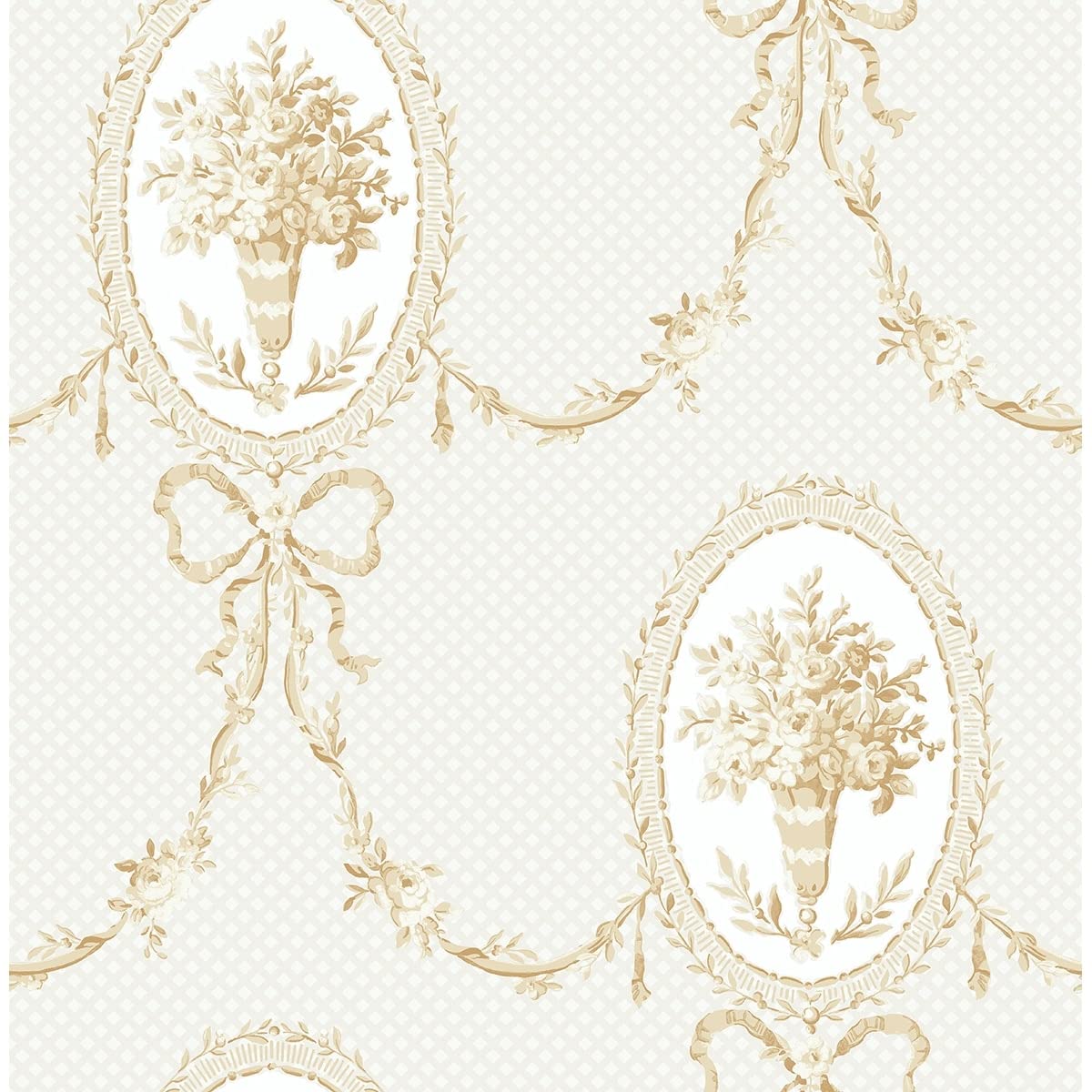 Monogrammed Wallpaper in Peanut HC82007 from Wallquest