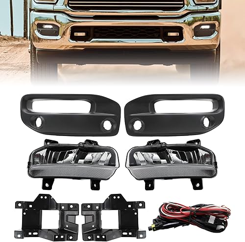 Luz antiniebla LED compatible con Dodge Ram 2500 3500 2019 2020 2021 2022, montaje de luces antiniebla de parachoques delantero con soporte de