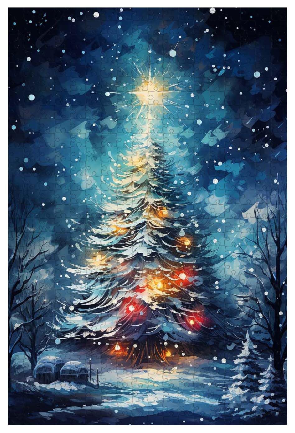 Puzzle Di Natale 1000 Pezzi Per Adulti - Albero Di Natale 70x50 Cm Con Poster E Lettere Sul Retro - 3