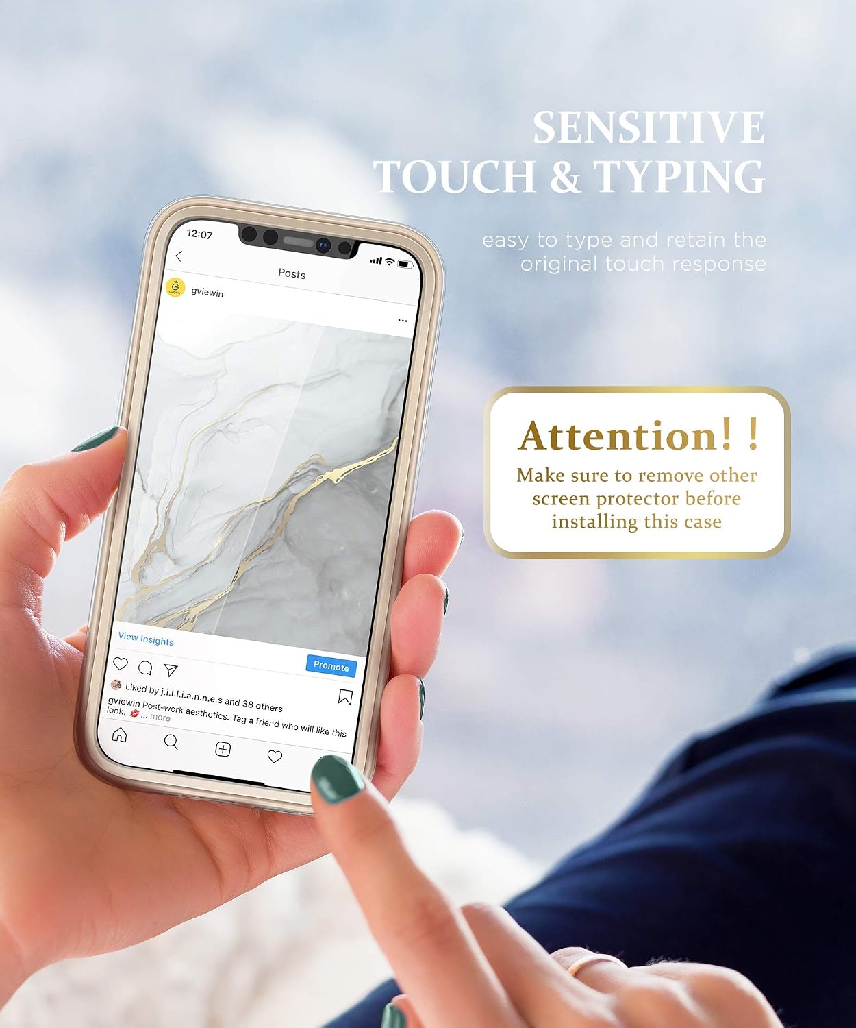 GVIEWIN Compatible with iPhone 12 Case or iPhone 12 Pro Case 6.1 Inch, [Built-in Screen Protector] [Full-Body Protection] Marble Stylish Cover Slim Shockproof Protective Phone Case (Blanco/Grey)