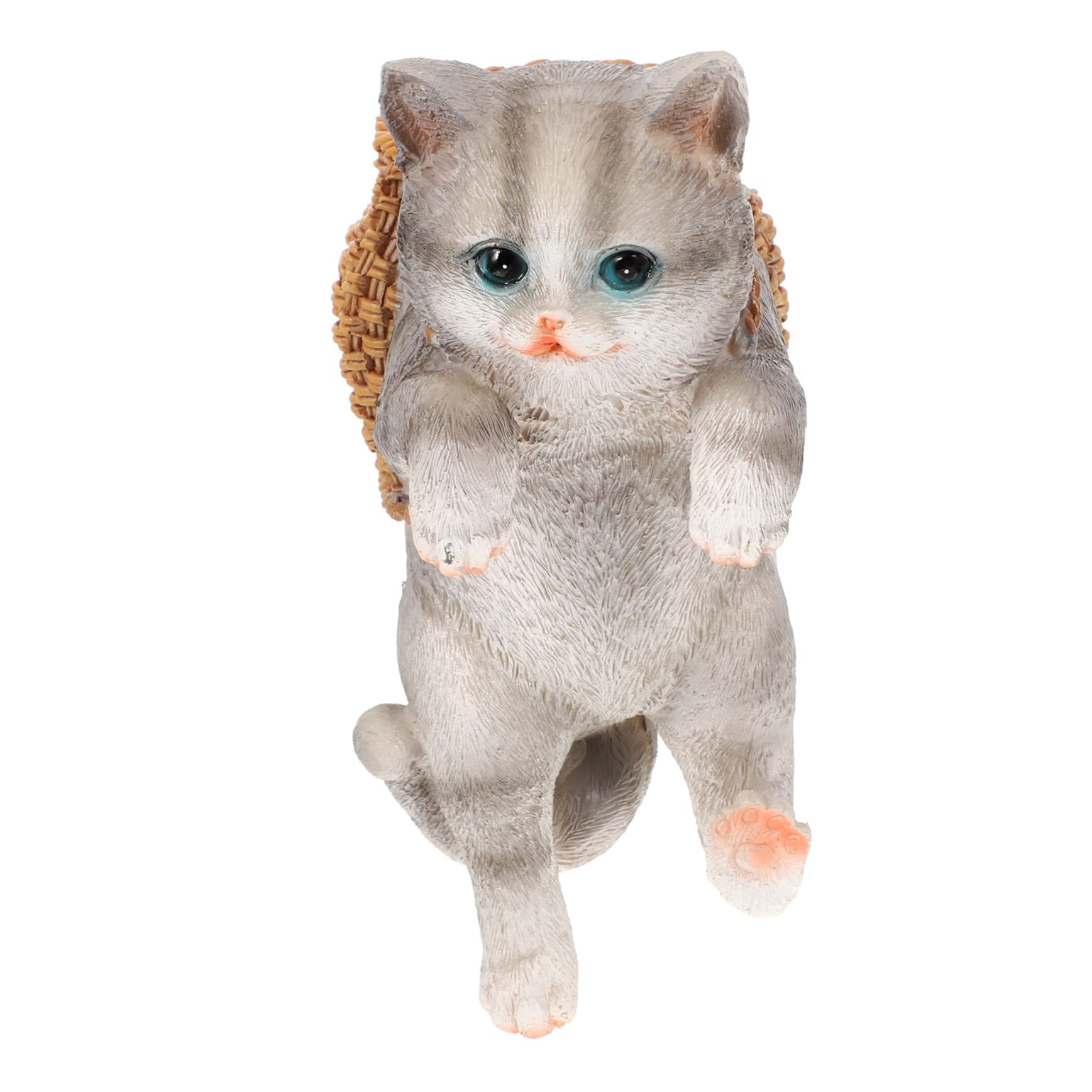 POPETPOP 5 Piezas Adorno de Gato de pecera acuarios Aquarium aquário Juguetes para Gatos Gatito Felpa maceteros decoración de Gato pequeño decoración de Gato de Dibujos Animados Resina