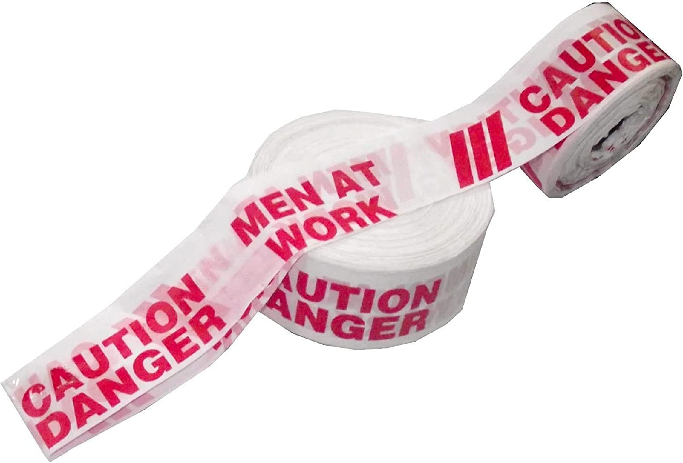 Robustt Caution Tape "3 Inches x 130 Mtr" (Pack of 1) White & Red PVC Material, Barrication tape/Danger/Men at work Barricading Tape, Warning Tape Weather Resistant
