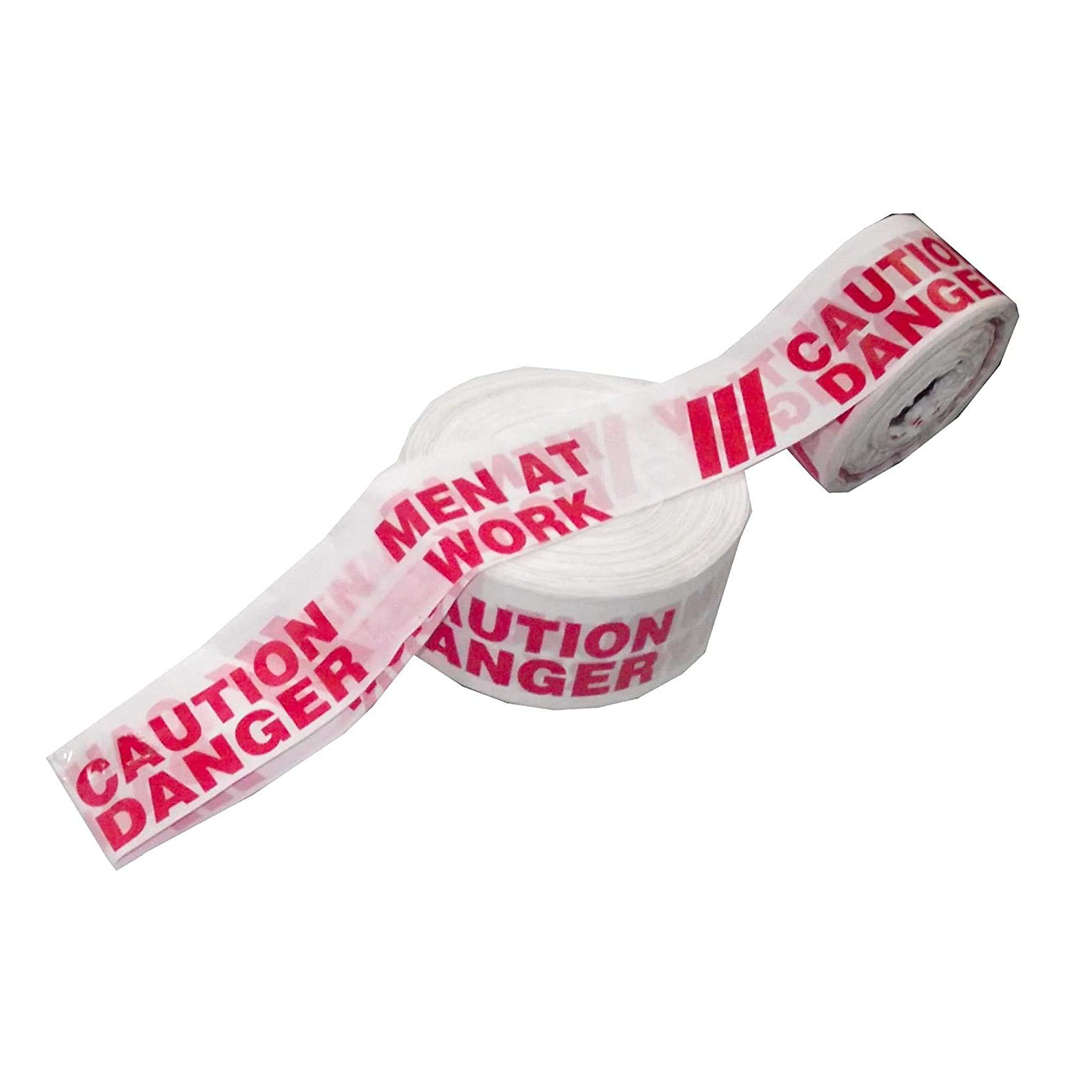 Robustt Caution Tape "3 Inches x 130 Mtr" (Pack of 1) White & Red PVC Material, Barrication tape/Danger/Men at work Barricading Tape, Warning Tape Weather Resistant