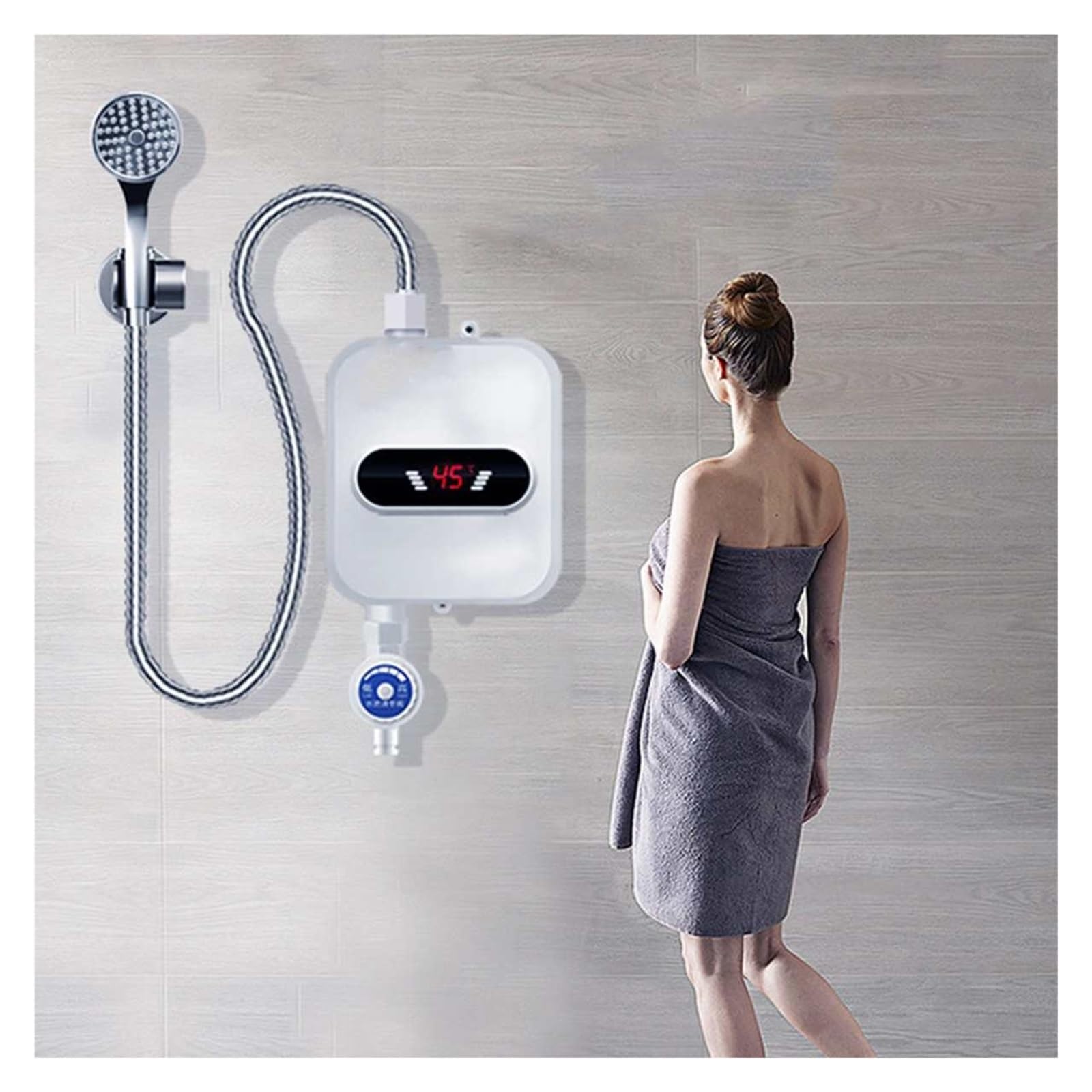 Electrodomésticos, Hogar, Mini Calentador De Agua, Grifo Baño Doméstico Eléctrico Caliente Sin Tanque Con Cabezal Ducha, Pantalla LCD Temperatura Compacto y duradero