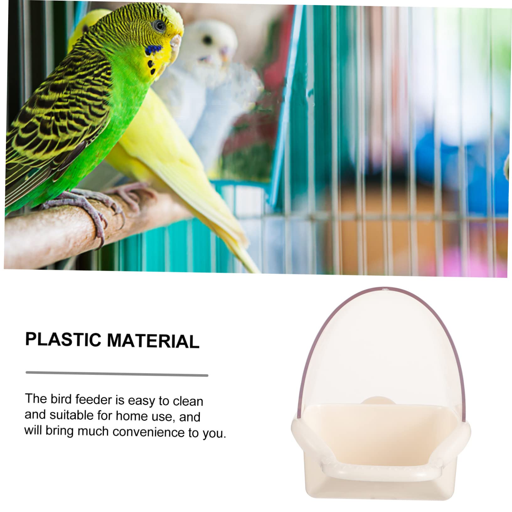 Yardwe 5 Pz Vasca da Bagno per Pappagalli Ciotola per L'acqua degli Uccelli Mangiatoia Automatica per Uccelli Ciotole per da Gabbia Mangiatoia per Selvatici Plastica