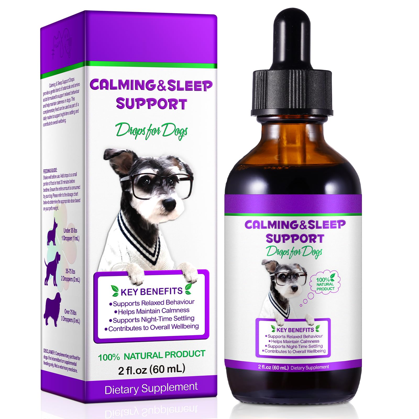 Melatonin for Dogs, Dog Melatonin Support Relaxation,Sleep Aid, Relieves Separation Anxiety & Travel & Stress Anxiety, Calming for Dogs in Noise, Fireworks