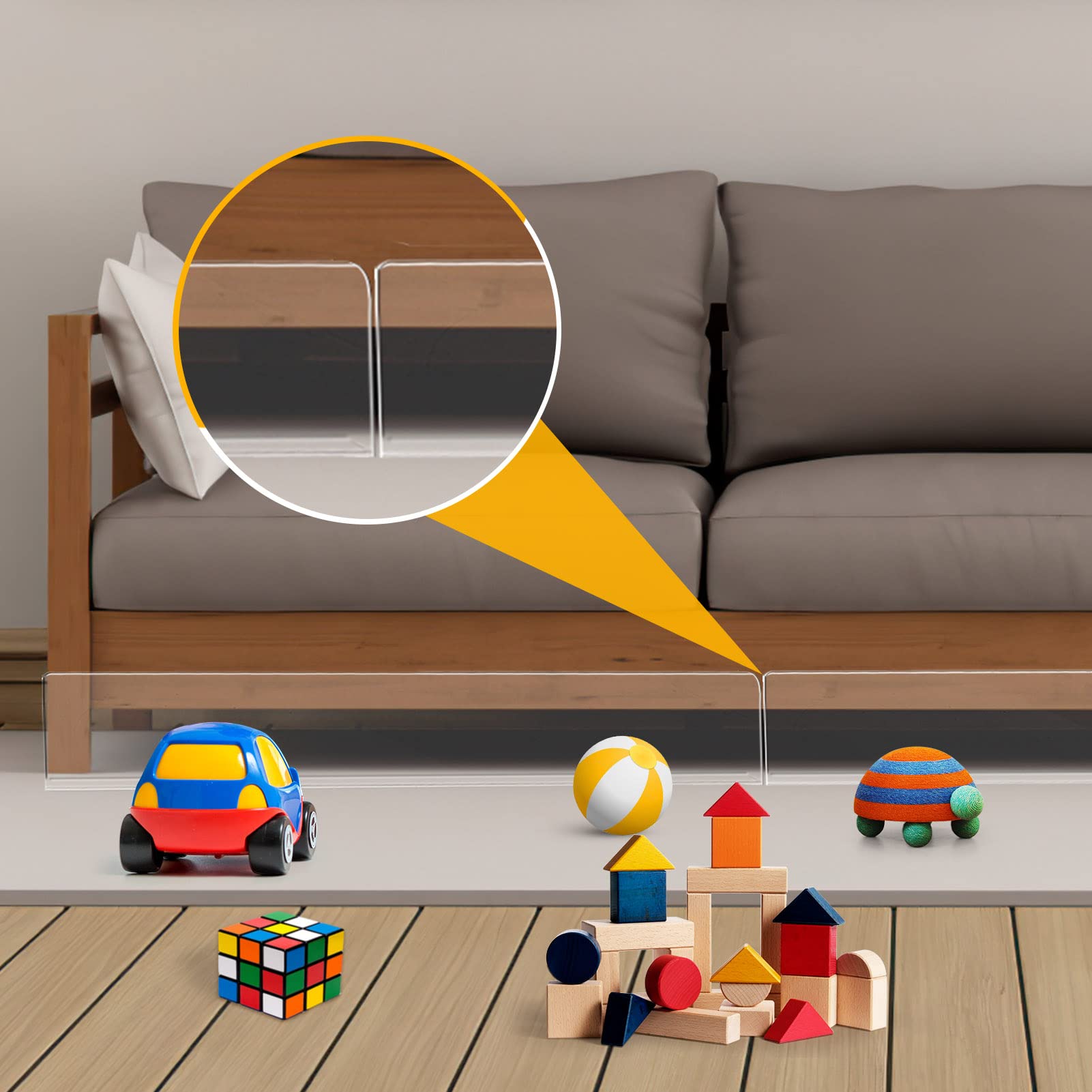 10 Stück Spielzeugblocker für Möbel, Spielzeugblocker Couch, Transparente Lückenblocker mit Klebeband, Lückenblocker Haustier-Prallplatte für Unter Dem Sofa und Dem Bett Verwendet Wird