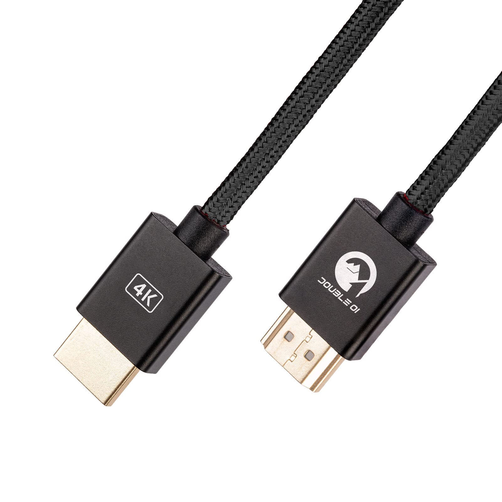 Double O14K Full HDMI Cable for Cinema Mirrorless DSLR Camera, 4K Monitor Screen | 60Hz | 18Gbps Bandwidth | Gold Plated Connectors | Nylon Braided Coiled +1YR Warranty (40cm Full HDMI 4K, Black)