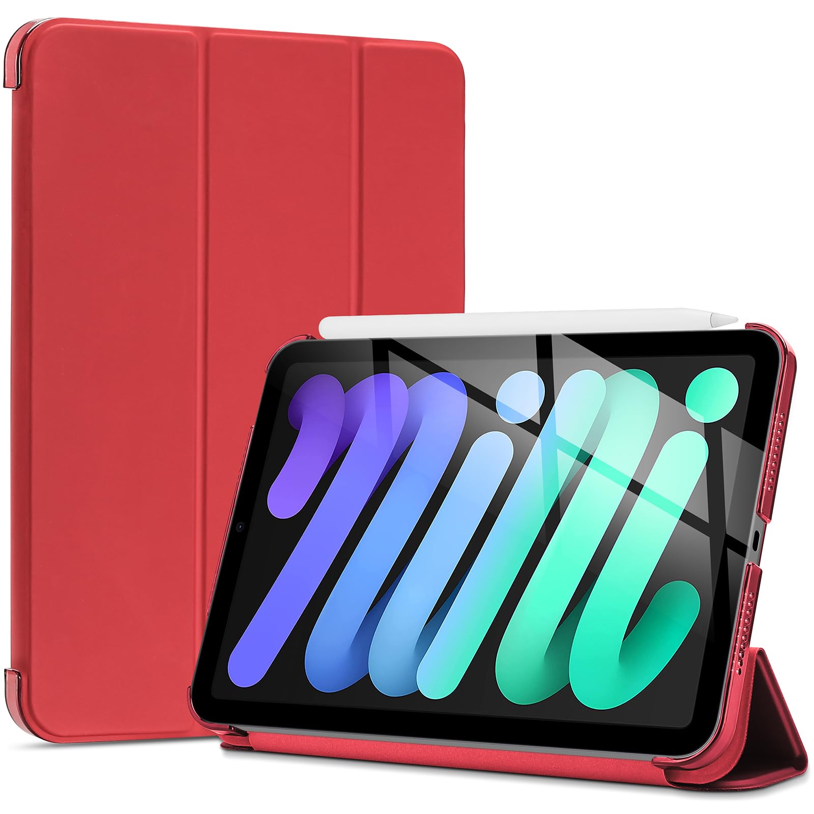 ProCaseSmart Case for iPad mini 7 A17 Pro 2024/iPad Mini 6 2021 8.3 Inch iPad mini 7th/6th Gen, Hard Back Cover for iPad mini 8.3" 7th Gen A2995/A2996/A2993/6th Gen A2567 A2568 A2569 -Red
