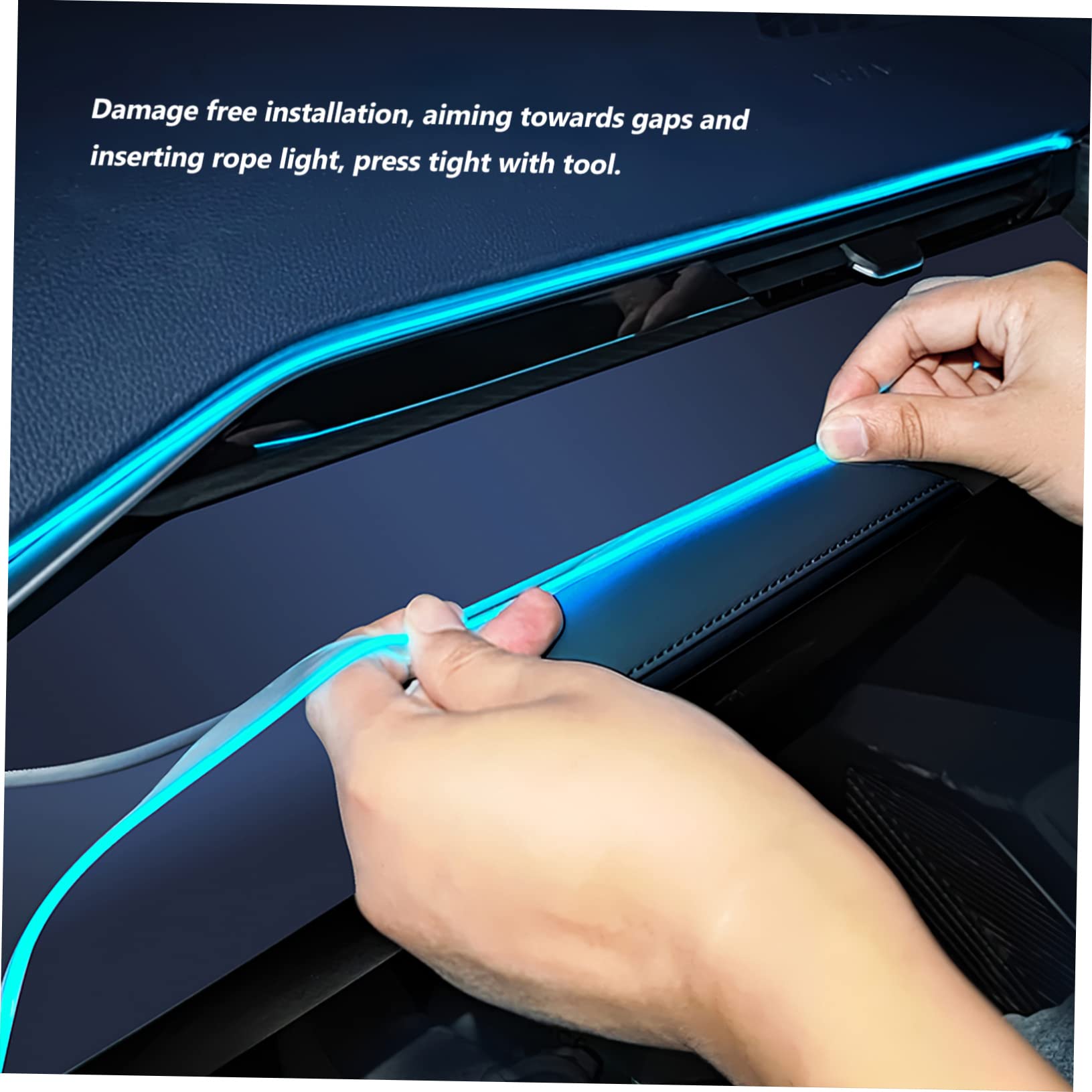 GLEAVI 3pezzi Led Ambientali Per Interni Auto Striscia Luminoso Ghiaccio Facile Installazione Senza Danni Accessorio Decorativo Auto Illuminazione Atmosferica Per Guida Notturna