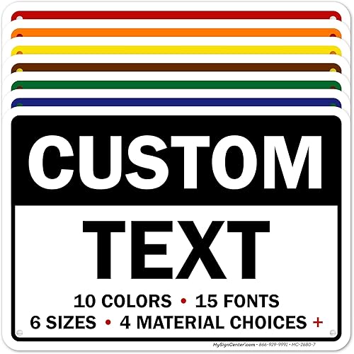 Cartel personalizado, cartel personalizado para negocios, uso en interiores/exteriores. 7x10 pulgadas, aluminio 0.040 libre de óxido, resistente a