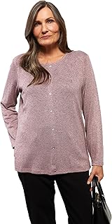 بلوزة مطبوعة بأكمام طويلة ورقبة دائرية ضيقة من ال سي وايكيكي للنساء - تصميم بلون حجري