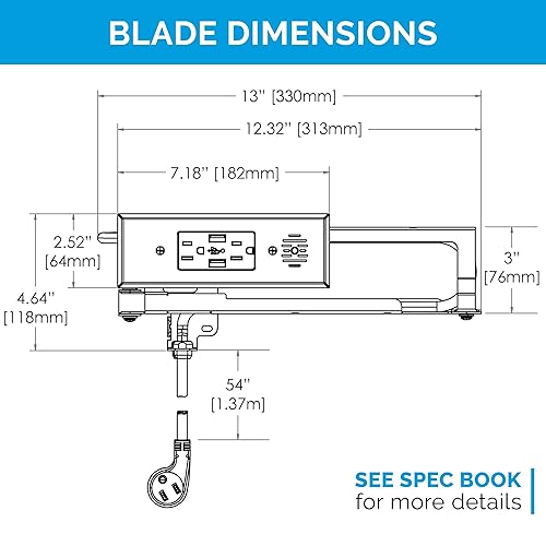 Miniatura 4 de Docking Drawer Toma de corriente en el cajón. (2) salidas de CA de 15 amperios con (2) puertos USB-A. Negro