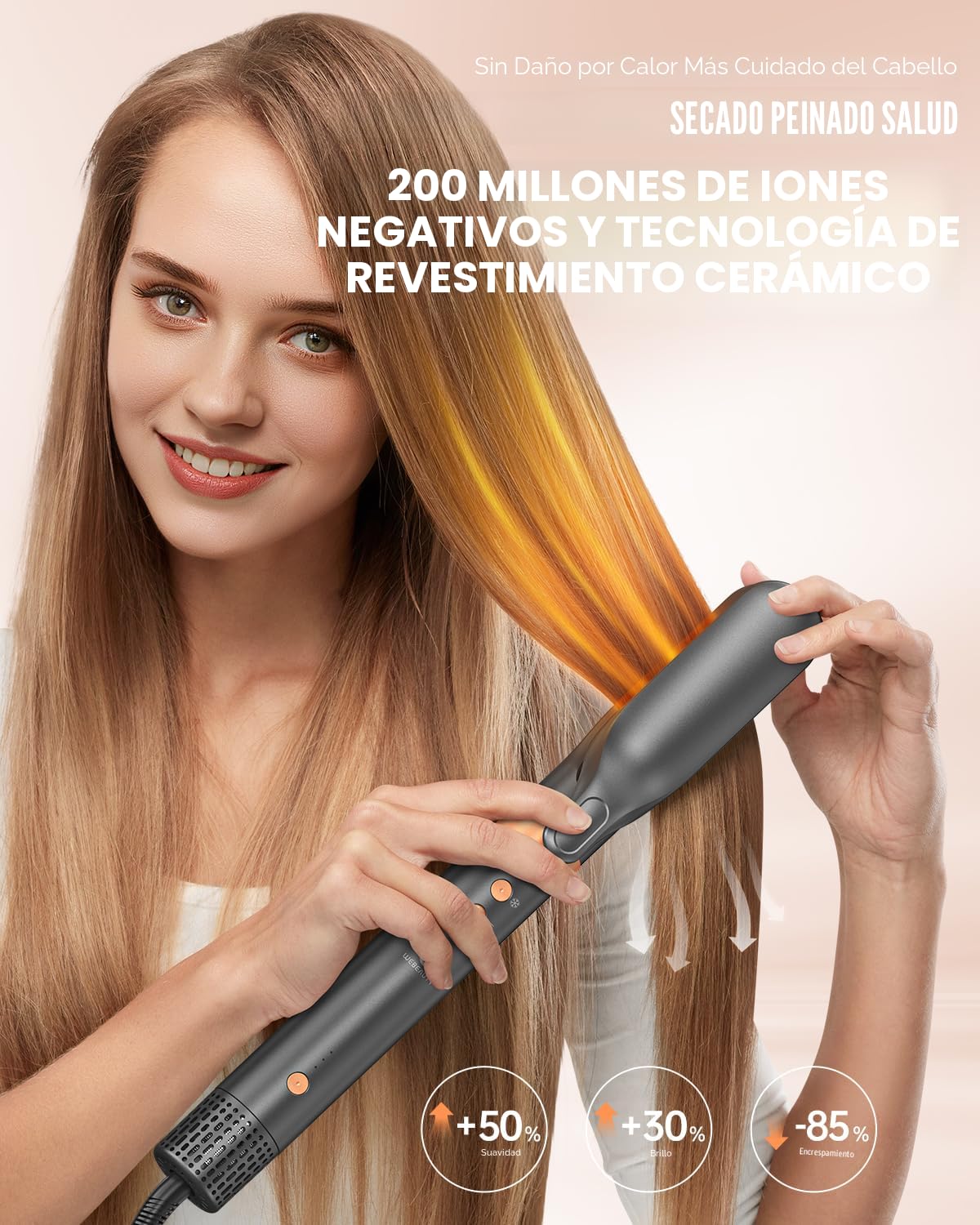 Amazon.com: Cepillo secador de pelo, doble voltaje 7 en 1 aire