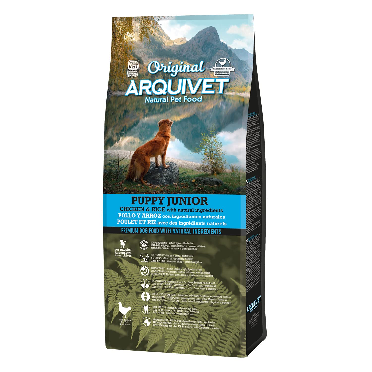 Arquivet Original Puppy Junior - Pienso para Cachorros de Perro - Pollo y Arroz - Marrón, 12 kg (Paquete de 1)