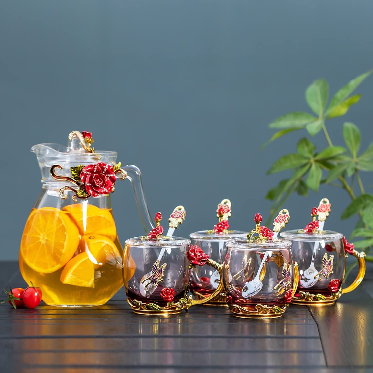 Wedding White Heart Shaped Rim Tea/Coffee Set of 12