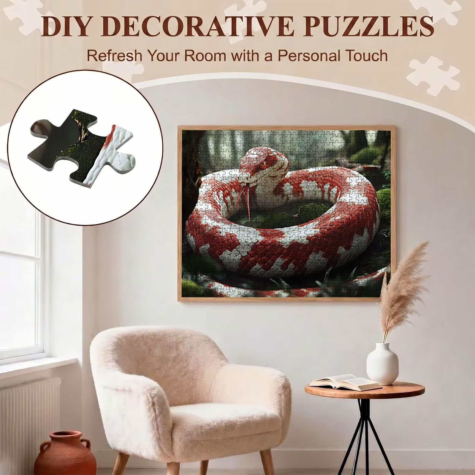 foresta serpente Puzzle 1500 Pezzi per Adulti, Puzzle in Legno - Collezione Classica con Poster Incluso - Sfida di Concentrazione e Passatempo Antistress, Gioco per Famiglia, 87 x 57 cm f0-858