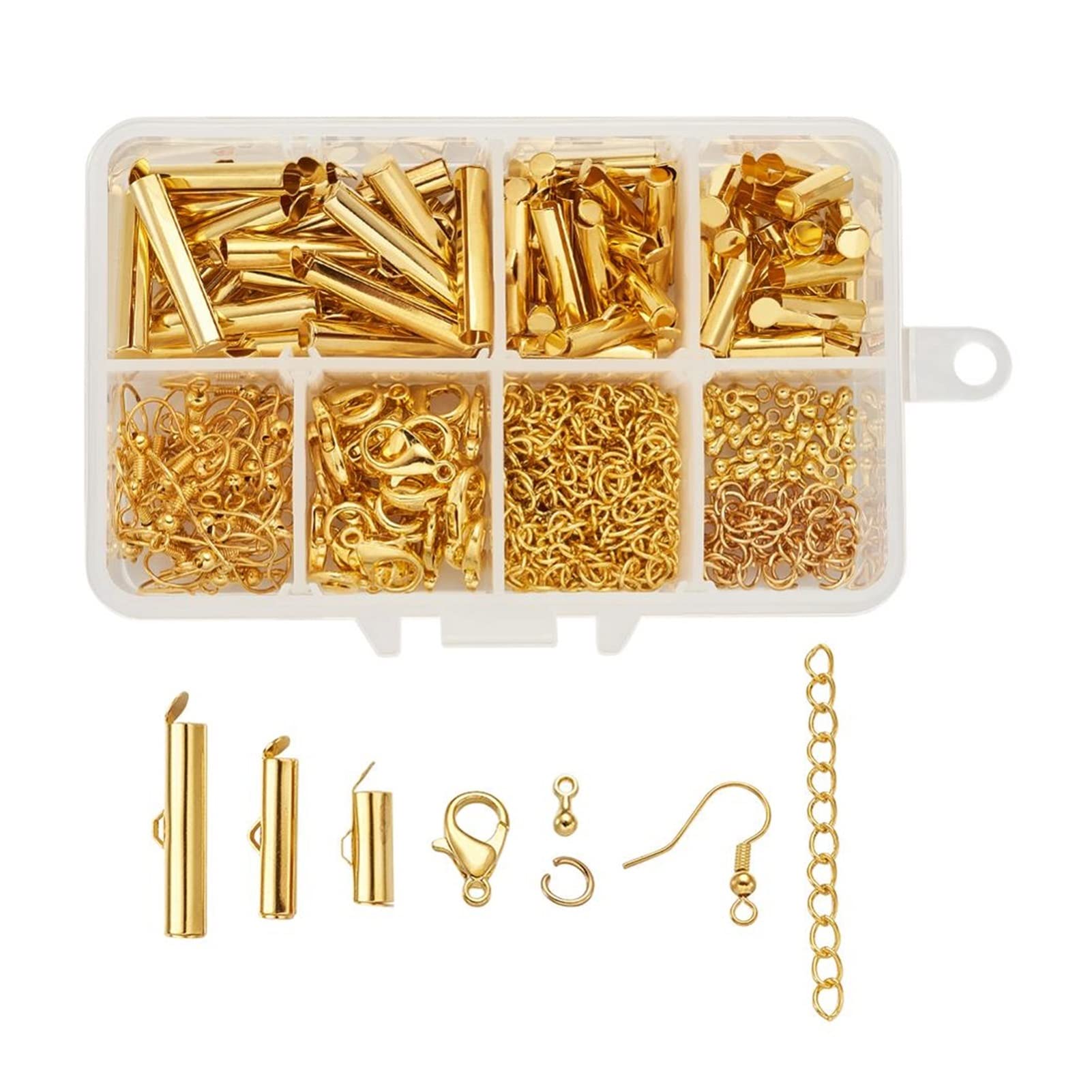 yaoqijie Crimp End Beaks Beaking Slide on End Closp Fibbia Tubi Proves Azzurro Catene di estremità Salto Anelli di salto Aragosta Clasps Fai da te Making making. lasting ( Color : Stainless Steel )