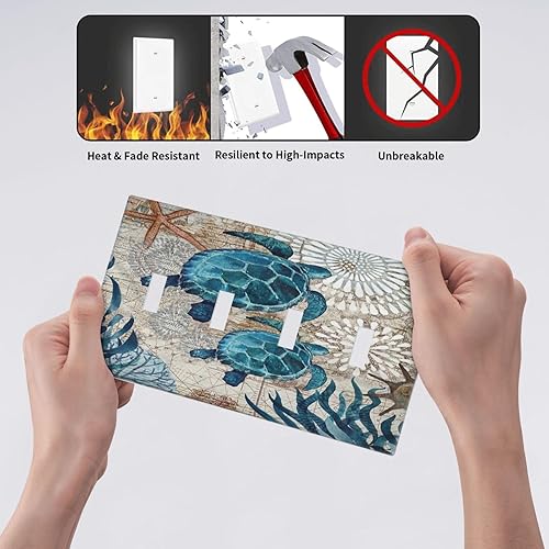 Miniatura 229 de Placa de pared dúplex de receptáculo de dispositivo de 1 gang de madera envejecida blanca gris con veta de tablón, cubierta de enchufe eléctrico de