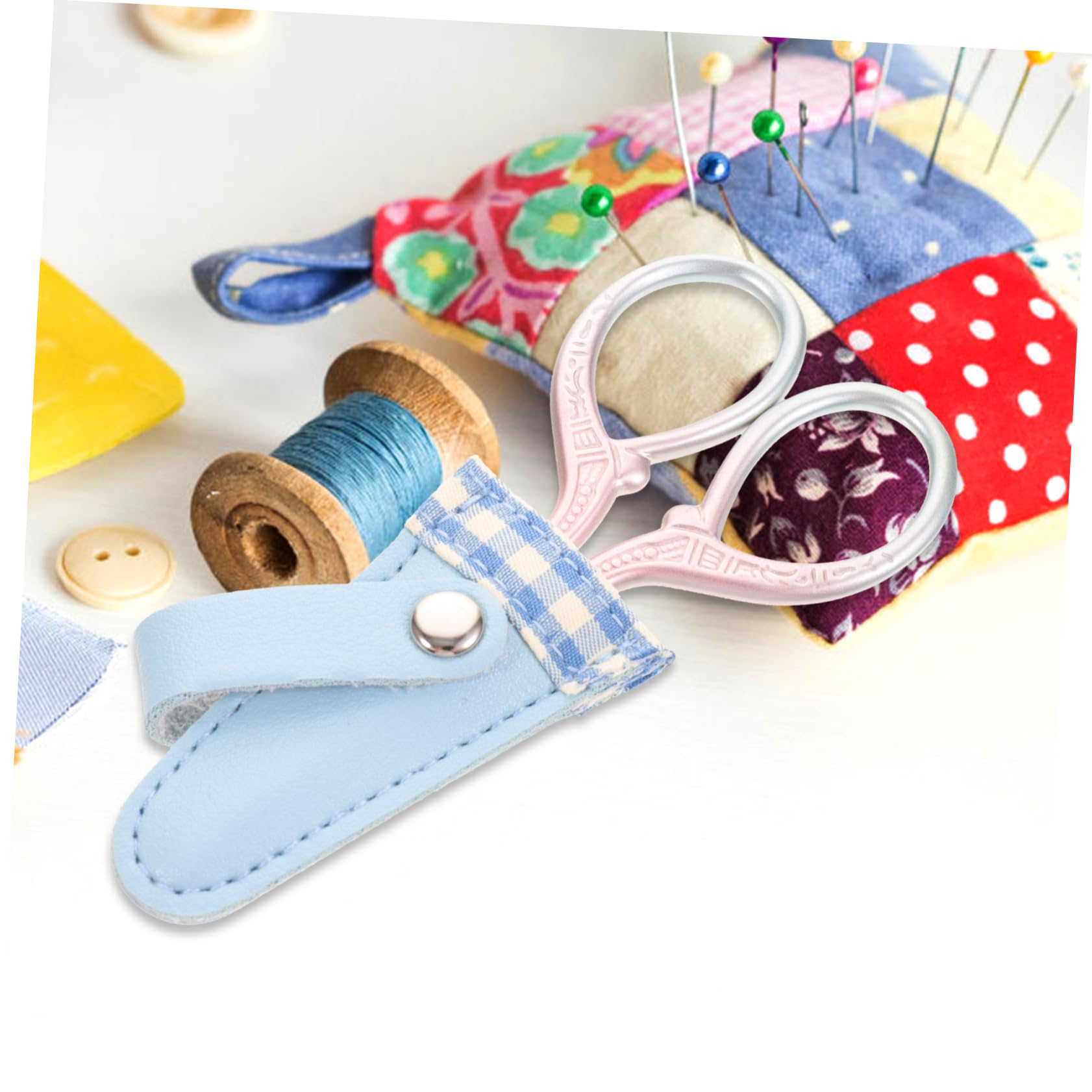 NUOBESTY 5 Ensembles ensemble de ciseaux bricolage outillage outils de bricolage v machines à coudre domestiques ciseaux multi-usages pour le e housse de protection en cuir