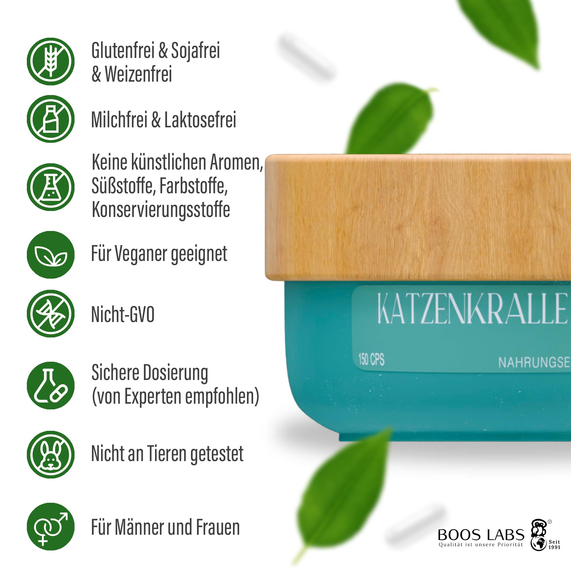 das stärkste Katzenkralle I 1000mg I 150 vegane Kapseln I Katzenkralle Kapseln Hochdosiert in 1 Kapsel, Cats Claw direkt aus der Natur