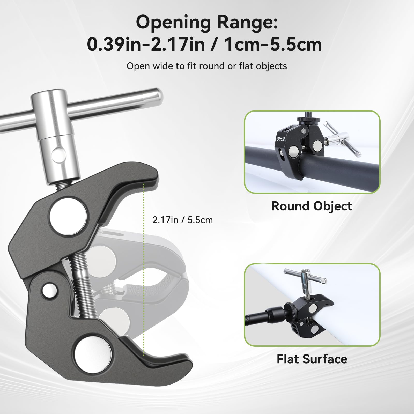 OTraki 11 Zoll Verstellbarer magischer Arm mit Superklemme,Cold Shoe, 1/4" Gewinde, Handy/Action Cam Halterung Adapter,Monitor Halterung mit Kaltschuhhalterung für Blitz/LED-Licht/Mikrofon/Monitor